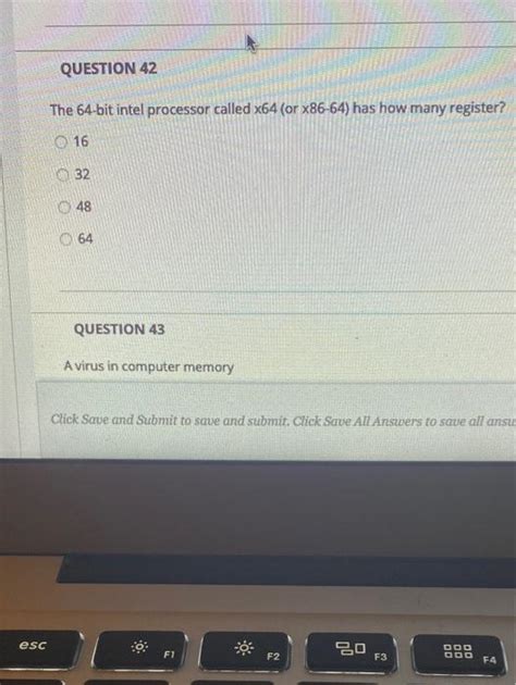 Solved Question 42 The 64 Bit Intel Processor Called X64 Or