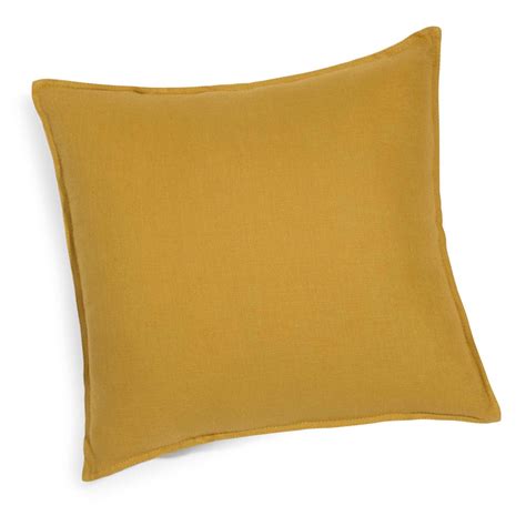 Mustard Yellow Washed Linen Cushion 60x60 Maisons Du Monde