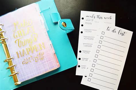 Free Personal Size Printables To Do List Meal Planner Planning