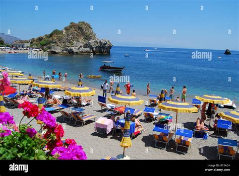 Mazzaro Beach, Taormina, Messina Province, Sicily, Italy Stock Photo - Alamy