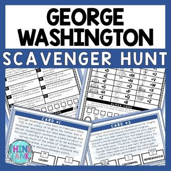 George Washington Scavenger Hunt Reading Comprehension Activity