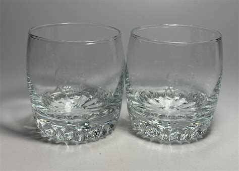 Crown Royal Whiskey Lowball Rocks Glasses Etched Mancave Bar ~ Set Of 2 Ebay