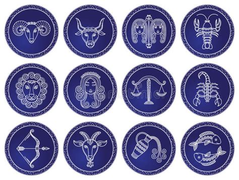 Twelve Astrological Zodiac Signs Stock Illustration Illustration Of