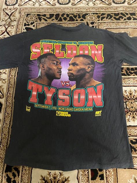 Vintage 1996 Mike Tyson Vs Bruce Seldon Mgm Mens Fashion Activewear