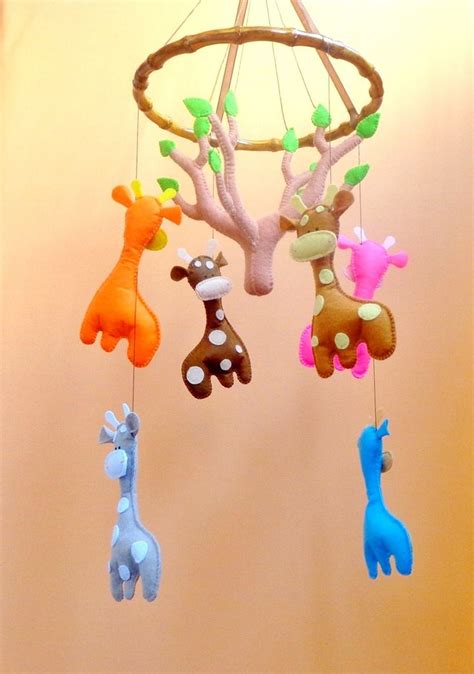 Giraffes Baby Mobile Crib Nursery Girl Boy Mobile Crib Etsy Baby