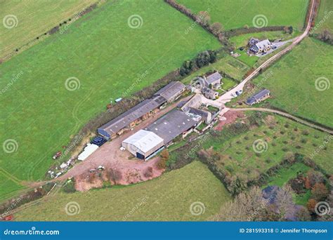 Aerial View Of A Farm In Devon Stock Photo Image Of Europe Land