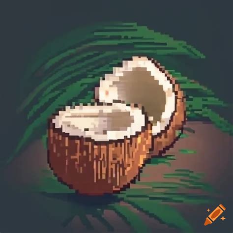 Pixel Art Of A Coconut