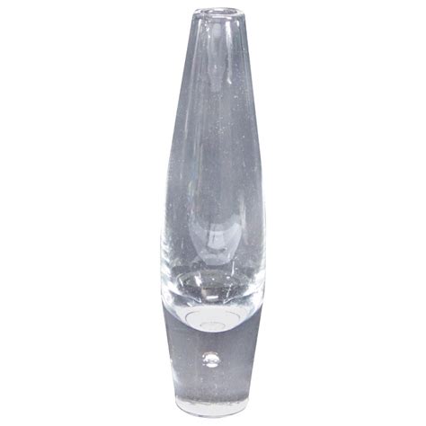 Steuben Signed Art Glass Modernist Teardrop Bud Vase By David Hills