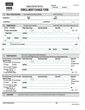 Hds Enrollment Form Fill Online Printable Fillable Blank PdfFiller