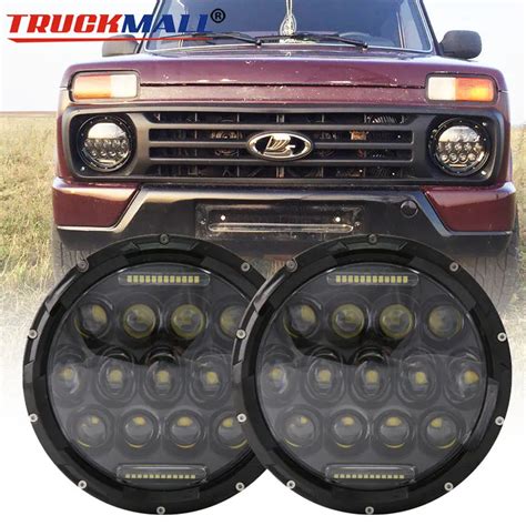 Dot E Inch Led Headlights For Lada X Urban Niva Suzuki Samurai