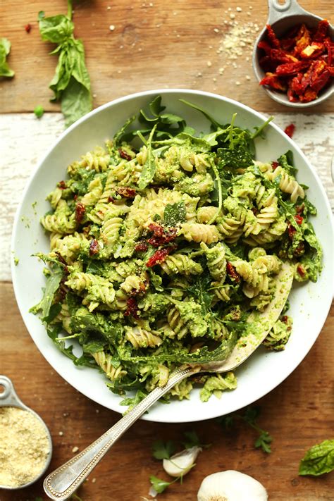 Pea Pesto Pasta With Sun Dried Tomatoes Minimalist Baker Recipes