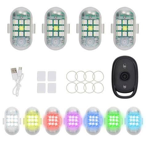 Pcs Led Anti Collision Lights Dhf With Remote Colors Wireless Led