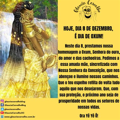 Hoje Dia De Oxum Senhora Do Ouro Do Amor E Das Cachoeiras