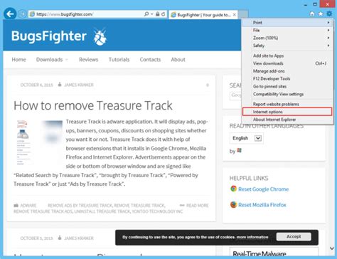 reset settings  internet explorer bugsfighter