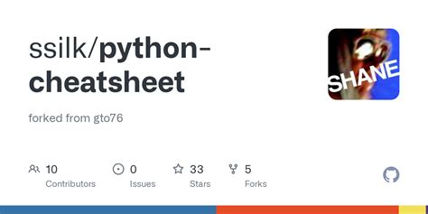 Github Ssilkpython Cheatsheet Forked From Gto76