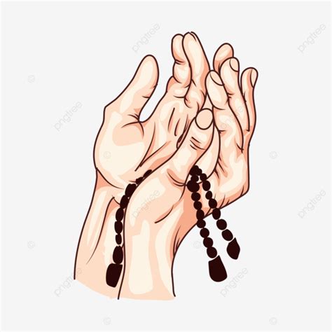 Ilustrasi Tangan Berdoa Menggunakan Tasbih Berdoa Islam Tasbih Png