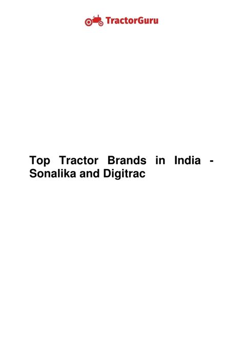 Ppt Top Tractor Brands In India Sonalika And Digitrac Powerpoint Presentation Id 11681369