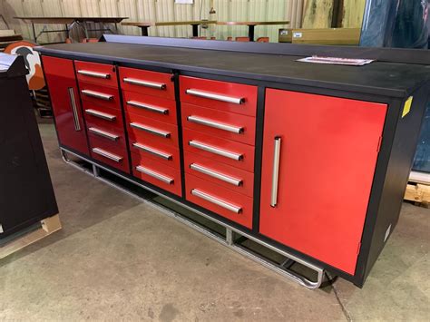 2020 RED STEELMAN 10FT WORK BENCH WITH 15 DRAWERS, 113W X 29 X39"H ...