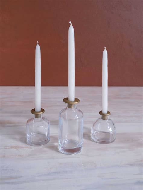 Skinny Taper Glass Candle Holder Medium Made Market Co