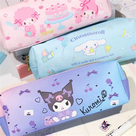 Estojo De Lápis Sanrio De Camada Dupla Kuromi Melody Cinnamoroll Y2K