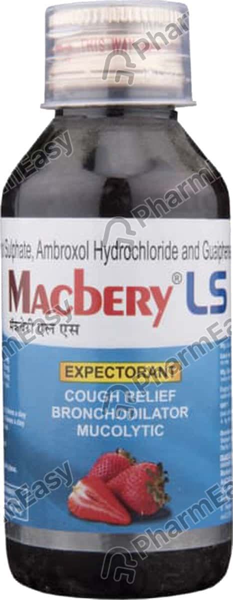 Macbery Ls Sugar Free Bottle Of 100ml Expectorant Uses Side Effects