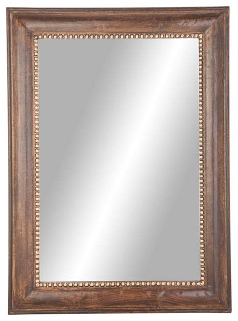 Traditional 44 X32 Rectangular Dark Brown Wood And Iron Framed Wall