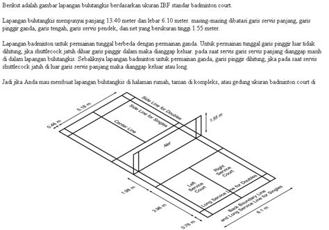 Gambar Lapangan Bulu Tangkis Beserta Keterangannya Cabai