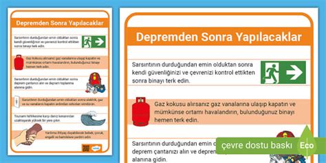 Free Deprem Sonras Yap Lacaklar Poster Twinkl