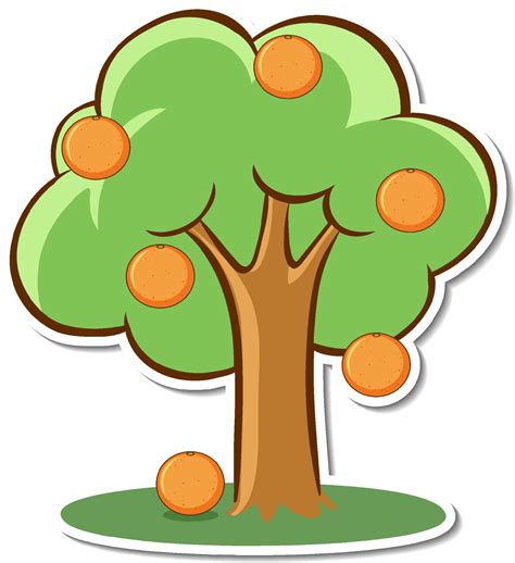 Orange tree sticker on white background 3755786 Vector Art at Vecteezy