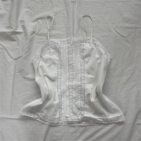 Coquette White Dainty Cami Top Lace Details Y K Depop Shopping