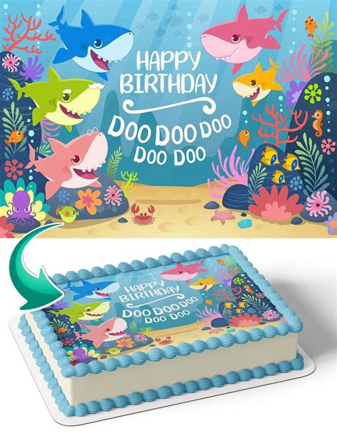 Baby Shark Doo Doo Doo Edible Cake Toppers – Ediblecakeimage