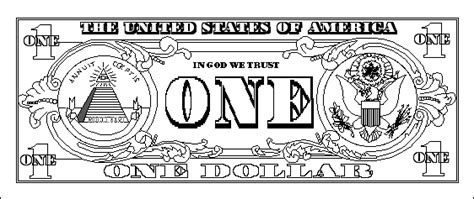 Free Printable Dollar Bill Coloring Pages