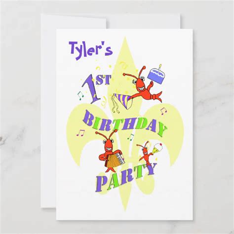 Cajun Crawfish 1st Birthday Party Invitation Zazzle