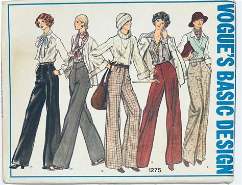 1970s Vintage Vogue 1275 Womens Pants Pattern Slacks Trousers Etsy Vintage Fashion Sketches