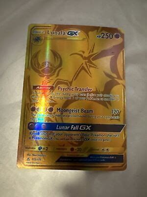 Pokemon Card Lunala Gx Gold 172 156 Mint Condition EBay