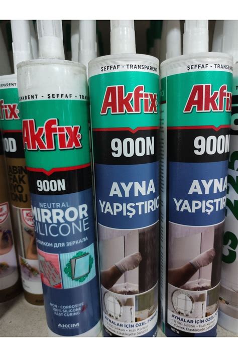 Akfix 900 N Silikon Ayna Yapıştırıcı Şeffaf Beyaz Aynalar Için Özel