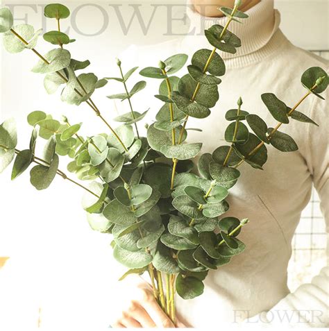 Wholesale YC1063 Artificial Flower Eucalyptus Leaves Faux Silver Dollar