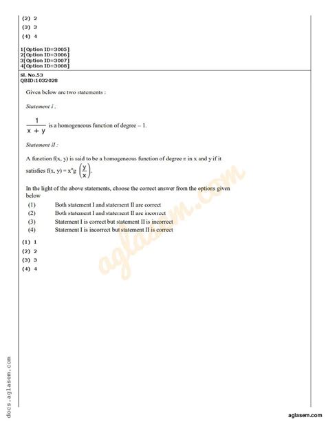 Cuet Pg Maths Question Paper 2022 Pdf Download Here Aglasem Admission