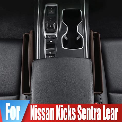 Car Seat Crevice Storage Pocket Box For Nissan Kicks P15 Sentra B17 Lear Cup Phone Key