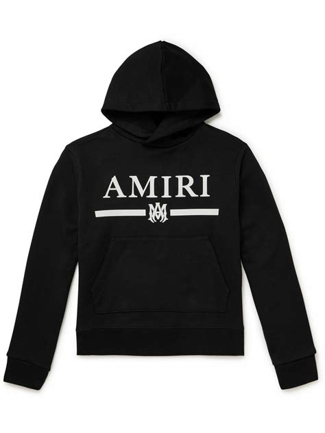 Amiri Logo Appliquéd Cotton Jersey Hoodie Black Amiri