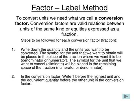 Factor label method