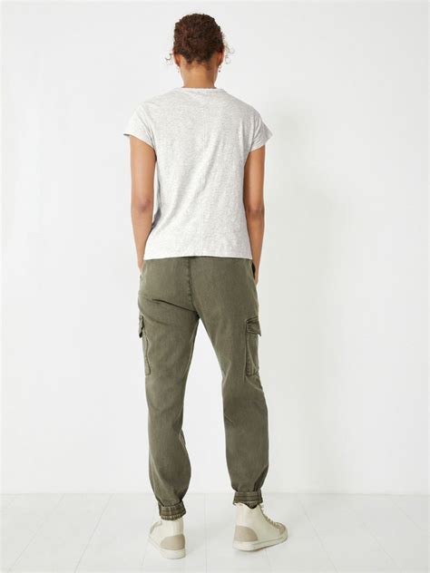 Hush Washed Cargo Trousers In Khaki Endource