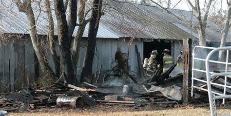 Fire Destroys Large Shed Nearby Barn Saved