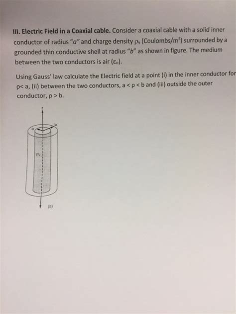 Solved Consider A Coaxial Cable With A Solid Inner Conductor Chegg