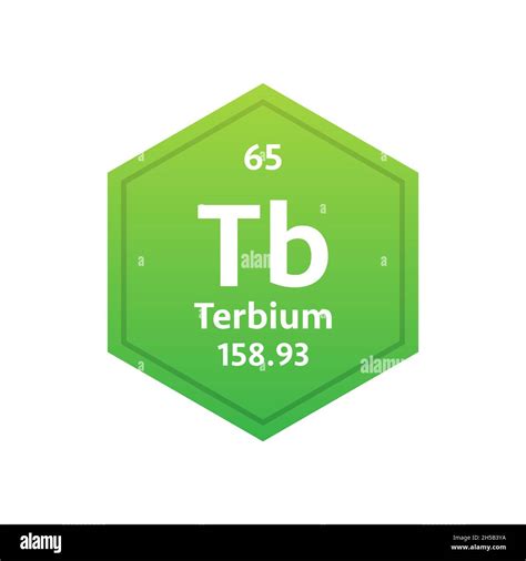 Terbium Symbol Chemical Element Of The Periodic Table Vector Stock