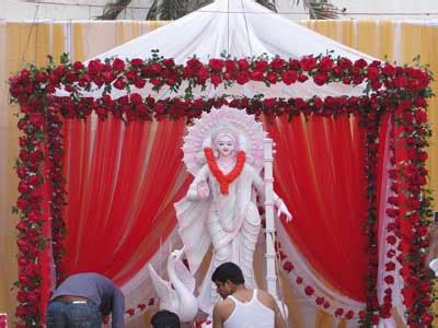 Saraswati Puja Pandal Decoration Idea Best Handmade Saraswati Puja Pandal Images/Photos | www ...