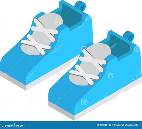 Sports Shoes Illustration In 3d Isometric Style Stock Vector