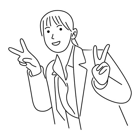 Premium Vector Woman Flashing Peace Sign