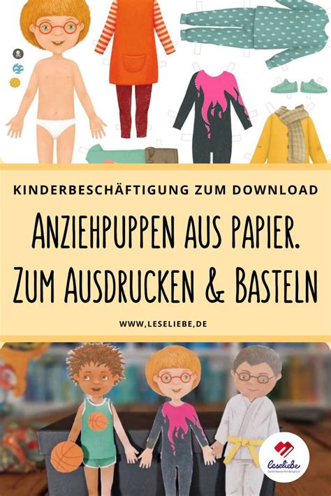 Anziehpuppen Aus Papier Zum Herunterladen Und Ausdrucken Zum Basteln