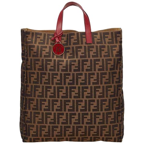 Fendi Brown Zucca Shopper Tote Bag At 1stdibs Fendi Zucca Shopper